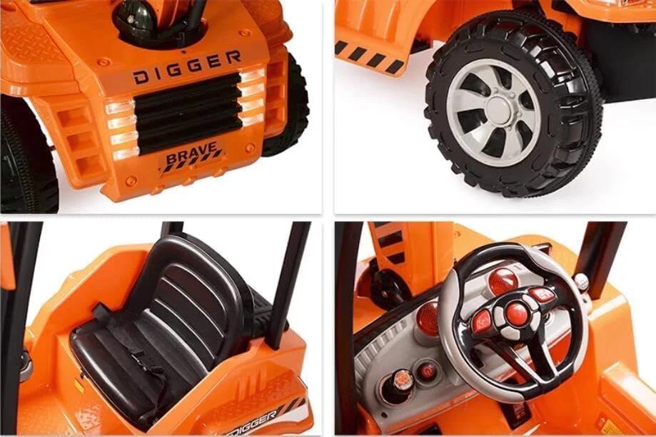 Children ride on toy kids ride on electric car electric excavator digger - Image 7